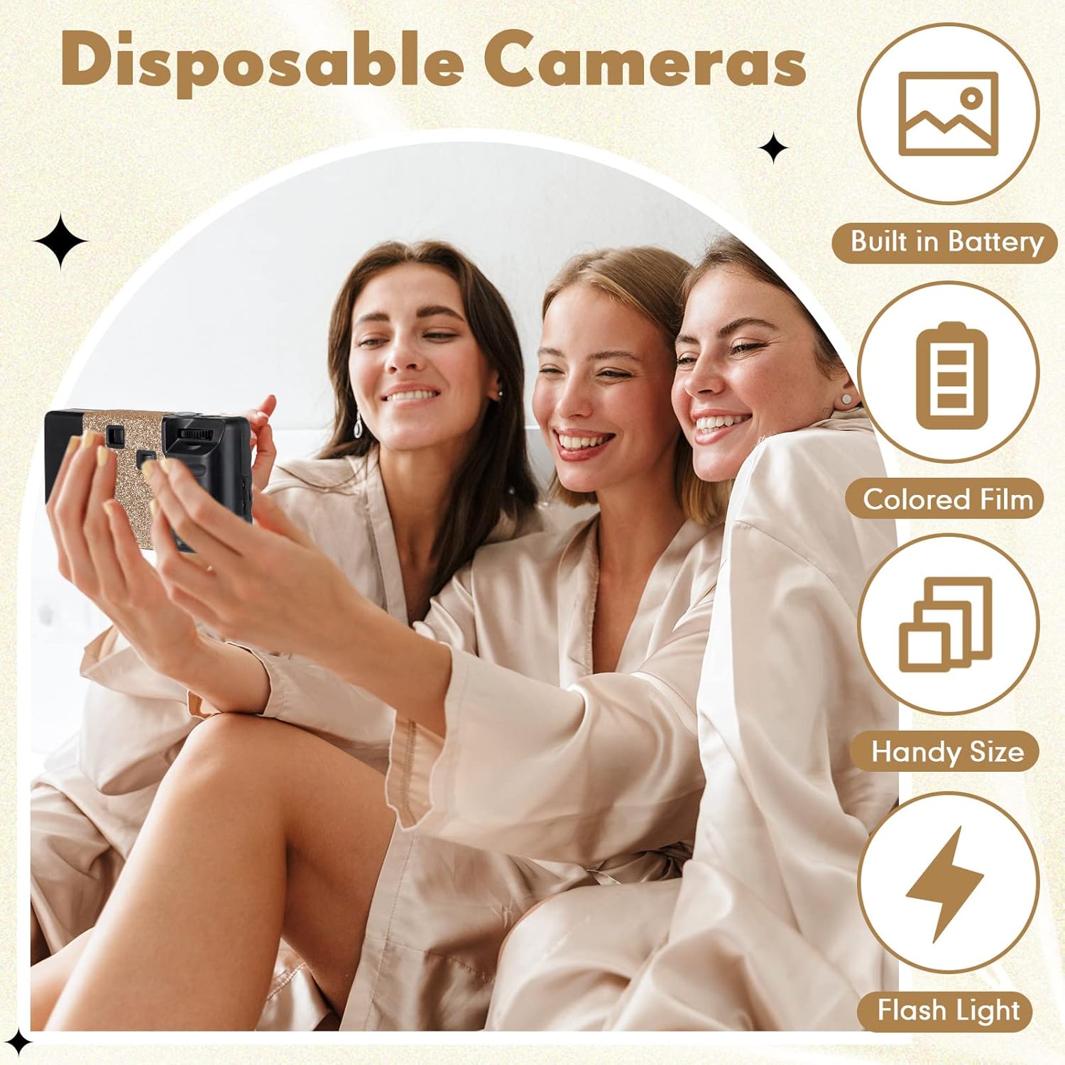 4 Pcs Disposable Camera Single Use Film Camera One Time Camera for Photography with Flash Color Film for Wedding, Anniversary, Travel, Camp, Party Supplies, Birthday Gift (Classic Style) - Image 6