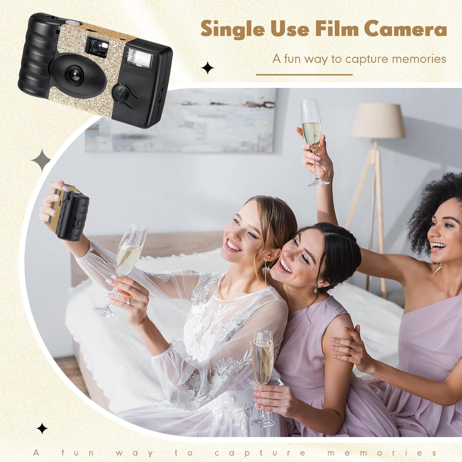 4 Pcs Disposable Camera Single Use Film Camera One Time Camera for Photography with Flash Color Film for Wedding, Anniversary, Travel, Camp, Party Supplies, Birthday Gift (Classic Style) - Image 7