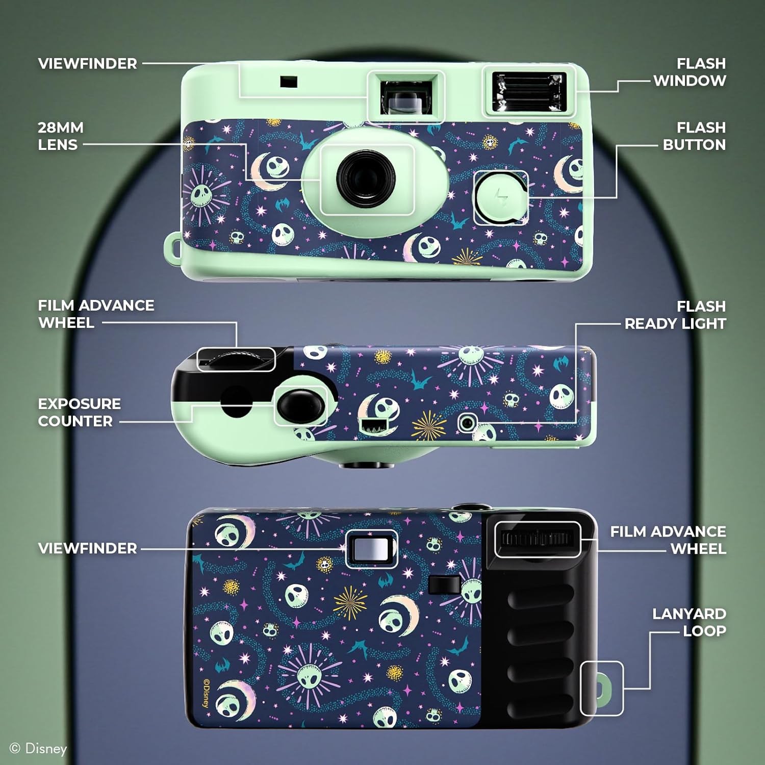 Disney Jack Skellington Disposable Camera with Flash – 20 Exposure Film – Jack Skellington Gifts for Women, Men and All Fans of Tim Burton’s The Nightmare Before Christmas (Mystic Jack) - Image 3