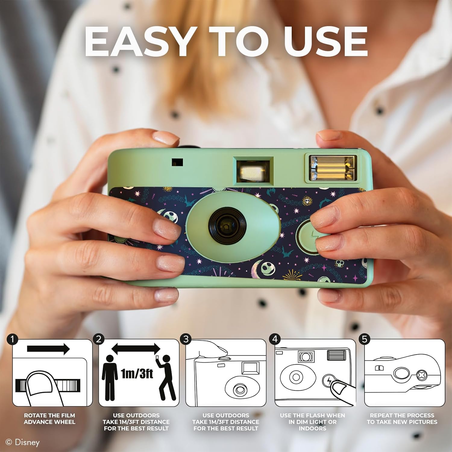 Disney Jack Skellington Disposable Camera with Flash – 20 Exposure Film – Jack Skellington Gifts for Women, Men and All Fans of Tim Burton’s The Nightmare Before Christmas (Mystic Jack) - Image 7